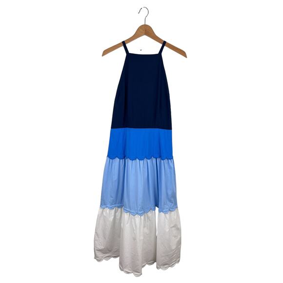 Ann Taylor Colorblock Scallop Midi Dress - Picture 2 of 6